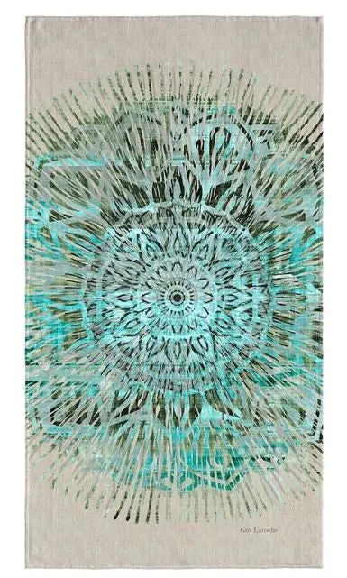 Printed aqua strandtörölköző 2105 90x180 / beige-barna