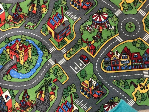 Rally autópálya mintás padlószőnyeg 400 cm-es 400 cm-es / szürke