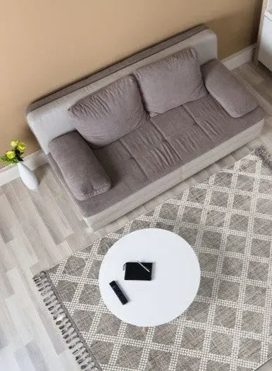 Ravenna apácarács mintás szőnyeg 222 005 133x190 / beige-barna