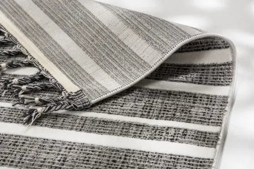 Ravenna szürke/fehér csíkos szőnyeg 223 005 133x190 / beige-barna