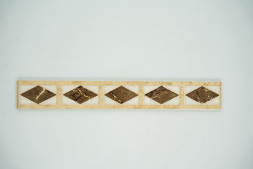 Rombi bézs listello 3x25 / beige-barna