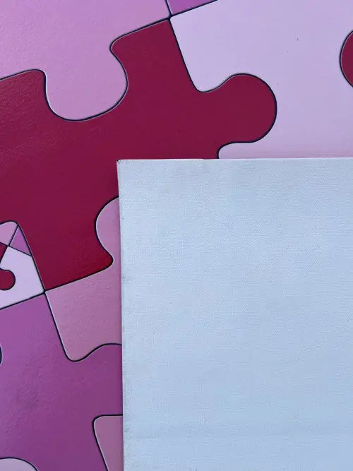 Rózsaszín puzzle tekercses vinyl padló 200 cm-es / rózsaszín-lila