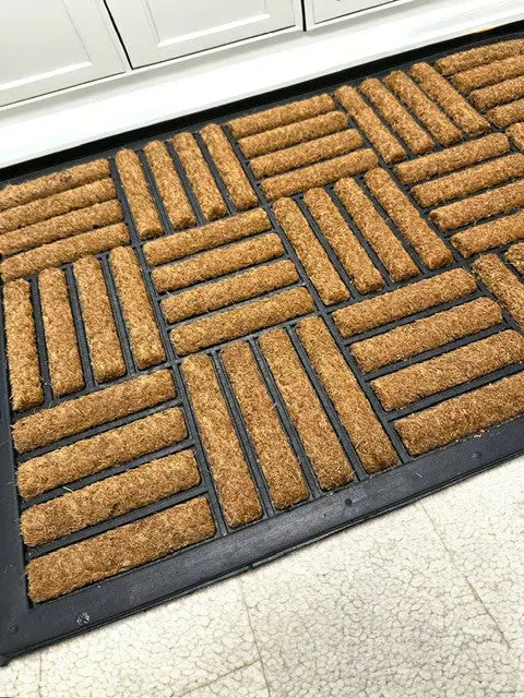 Rubco blocks lábtörlő 40x60 / beige-barna