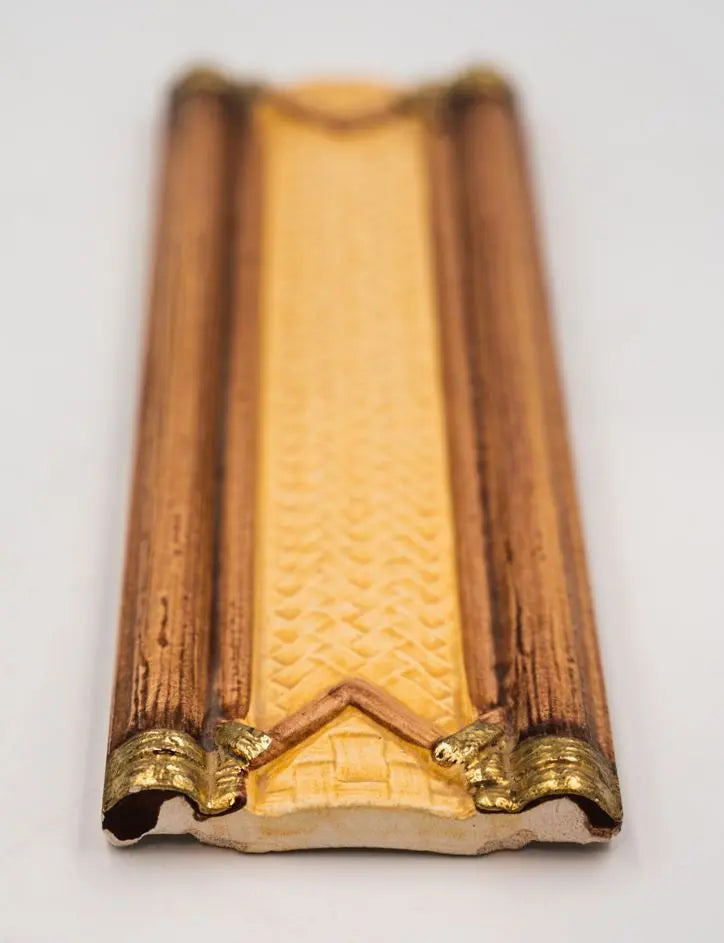 Sárga bambusz mintájú dekor/Bamboo 6,5x20 / sárga-narancs