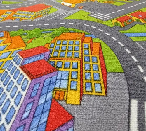 Smartcity autópálya mintás padlószőnyeg 400 cm-es / szürke