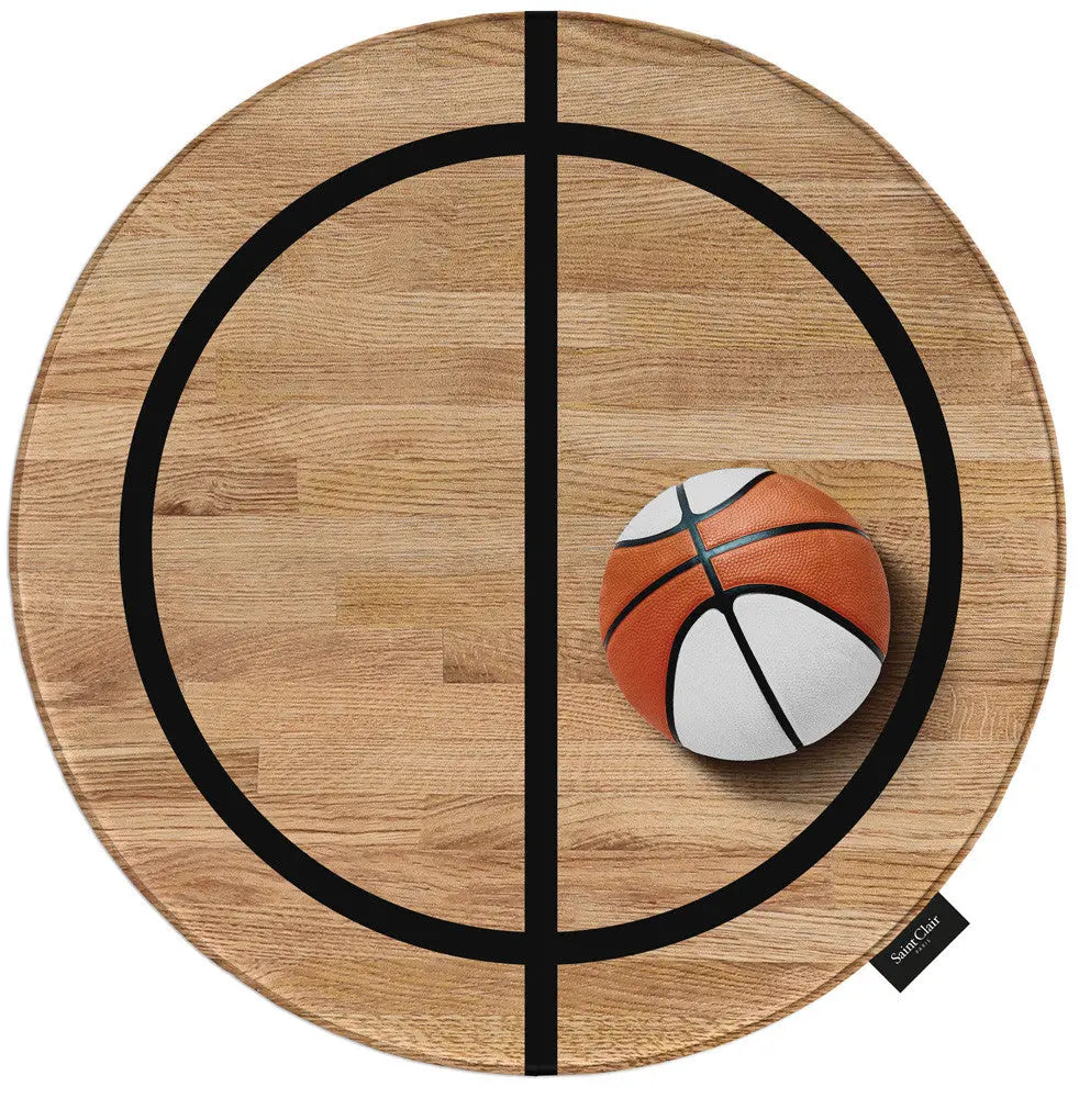 Softy kosárlabdás kör alakú szőnyeg 100kör / beige-barna