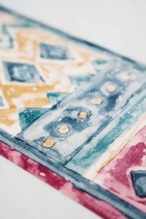 Színes, geometriai mintás tapéta bordűr 26344