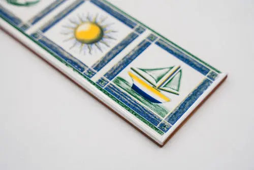 Tengeri motívumokkal díszített listello/7006 7,3x20 / kék