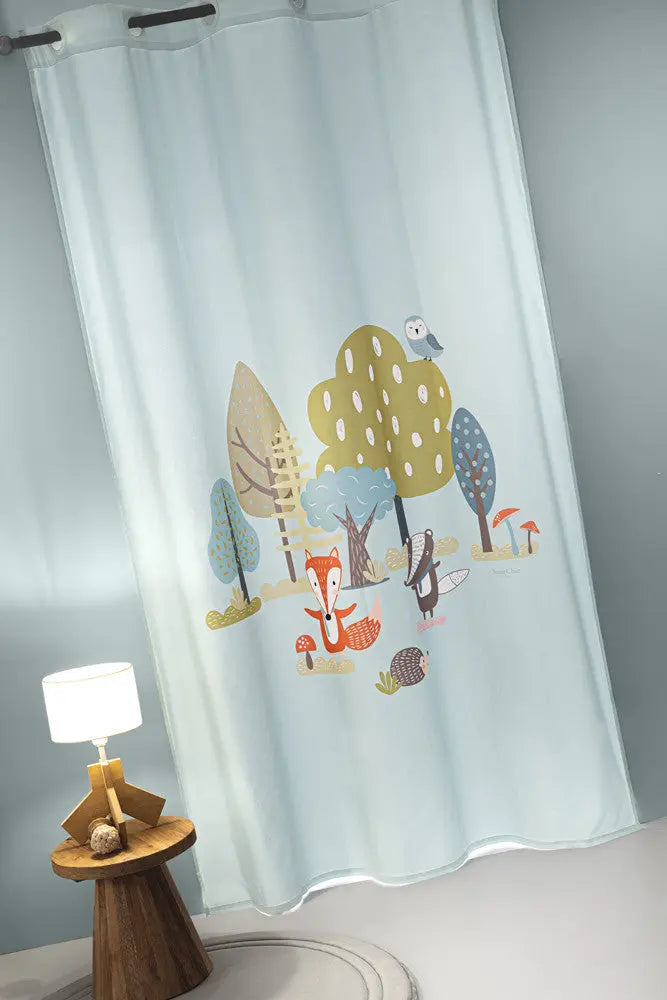 Timber mint erdei állatkás készfüggöny 160x240 / kék