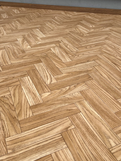Tölgyfa halszálka mintázatú tekercses vinyl padló 200 cm-es / beige-barna