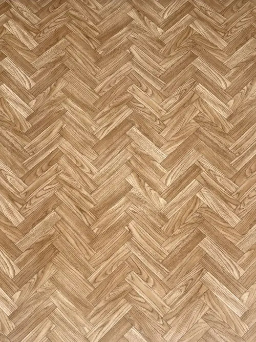 Tölgyfa halszálka mintázatú tekercses vinyl padló 200 cm-es / beige-barna