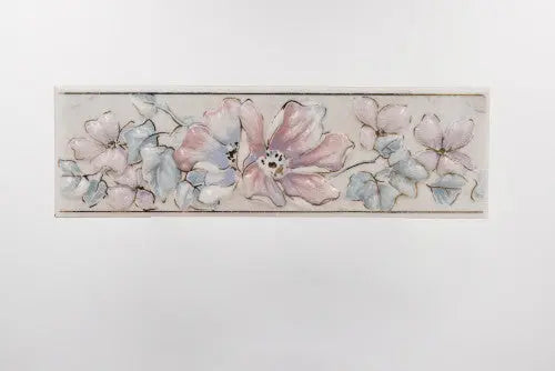 Üde virágos fali dekor/Ambra 6x20 / rózsaszín-lila