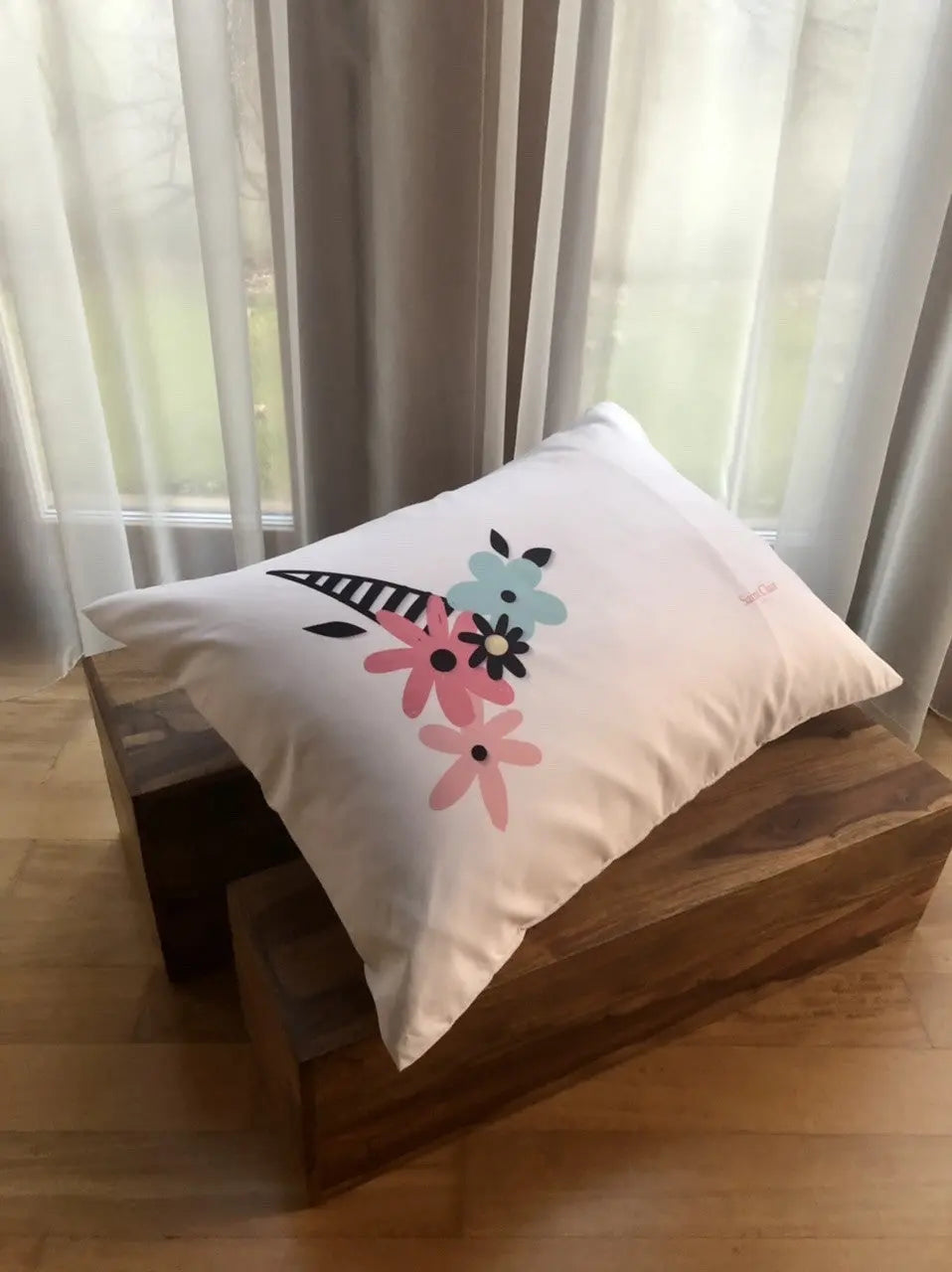 Unicorn díszpárna huzat 50x70 / rózsaszín-lila