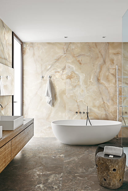 ONYX&MORE  Golden Porphyry matt 80x180- természetes szépségével és gazdag textúrájával egyedi, meleg hangulatot teremt otthona bármely helyiségében.