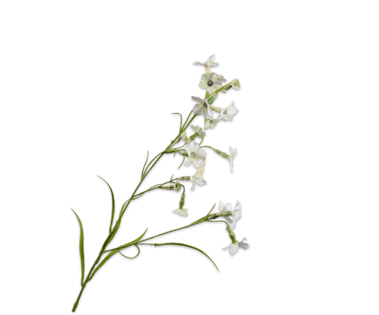 149322 Nicotiana Cream 78cm selyem díszdohány ág finom krémfehér virágaival könnyedséget és kifinomult eleganciát visz bármely enteriőrbe. silk-ka Szőnyegszalon
