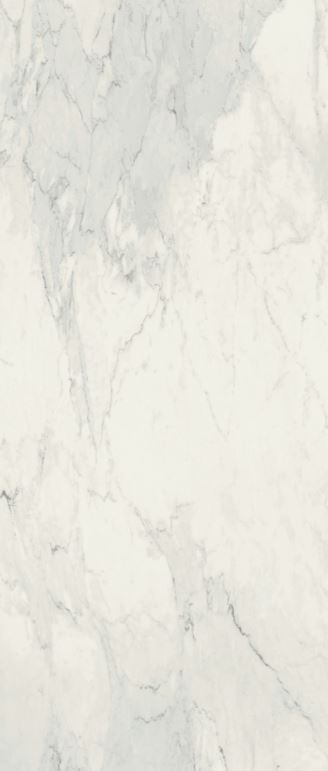 STONES CALACATTA SMOOTH- 120x280- Ez a márványhatású burkolat tiszta fehér alapjával és finom szürke erezetével világosságot, eleganciát és nyugalmat visz a térbe, miközben a modern letisztultságot és harmonikus struktúrát ötvözi.