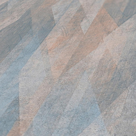 Modern geometrikus mintás tapéta kék-beige