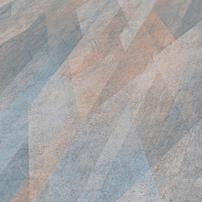 Modern geometrikus mintás tapéta kék-beige