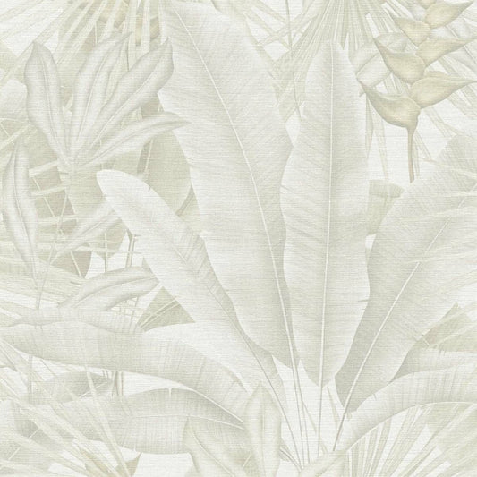 Trópusi levél mintás világos tapéta