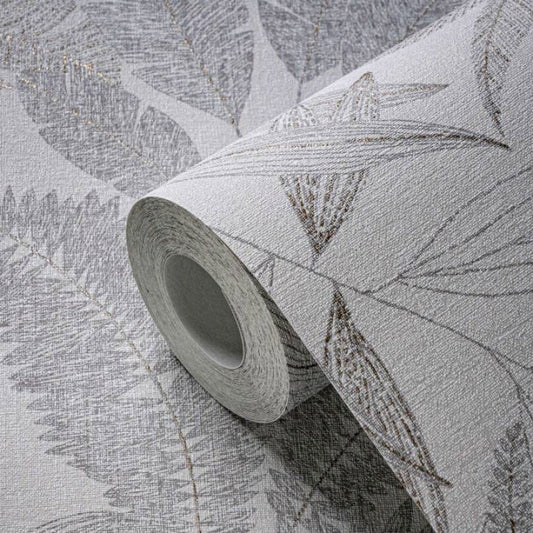 finom levélmintás világos tapéta