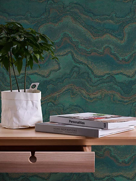 Márványos zöld design tapéta