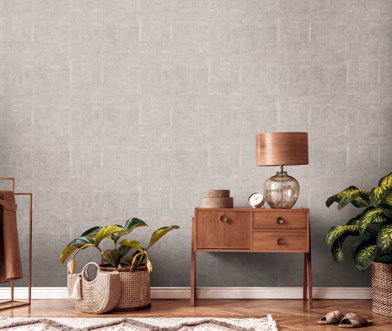 Geometrikus világos beige tapéta