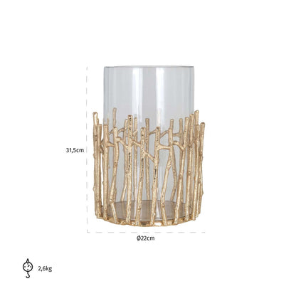 Loretta arany színű üvegbúrás gyertyatartó