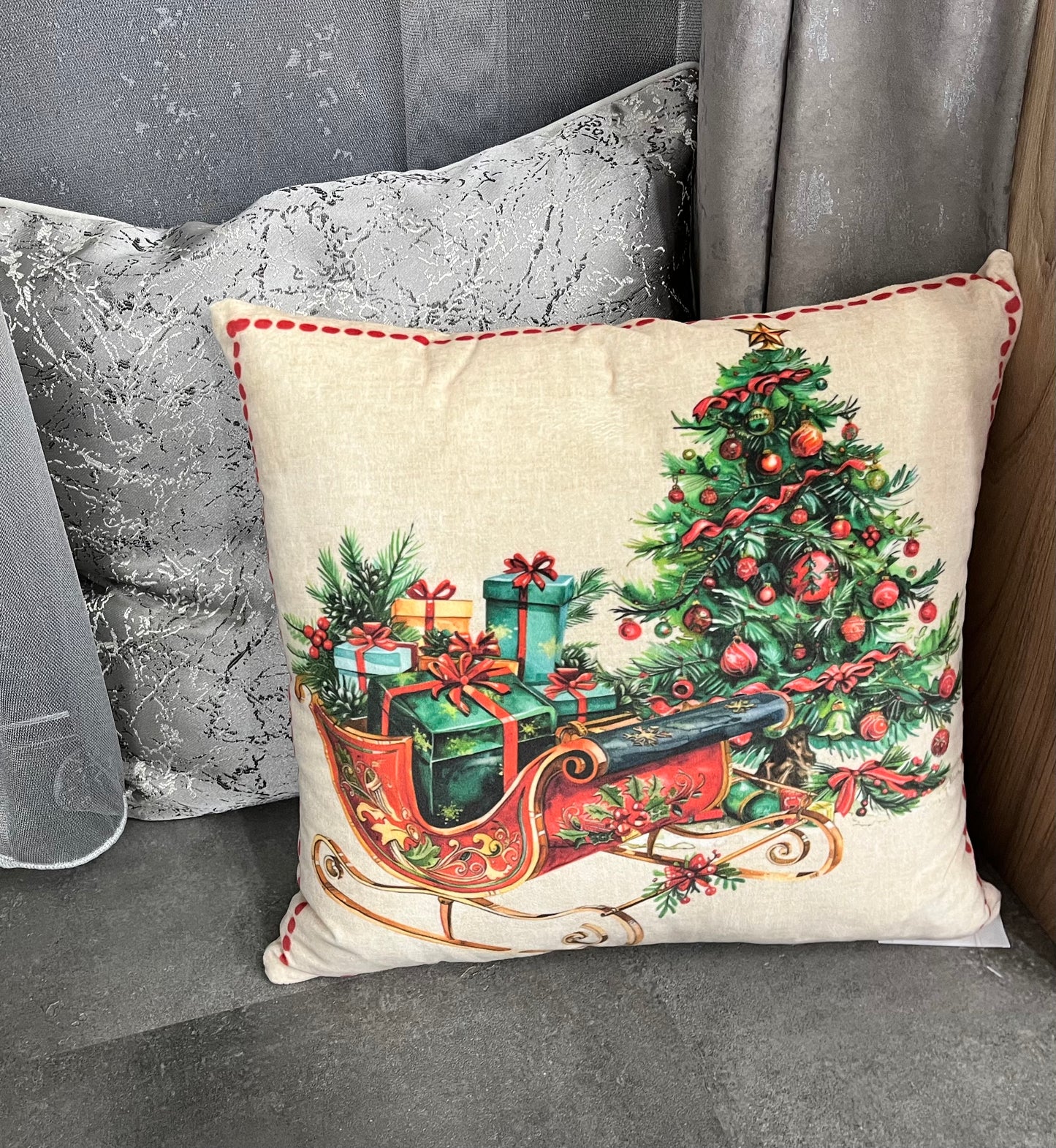 Díszpárna huzat- karácsonyi szános