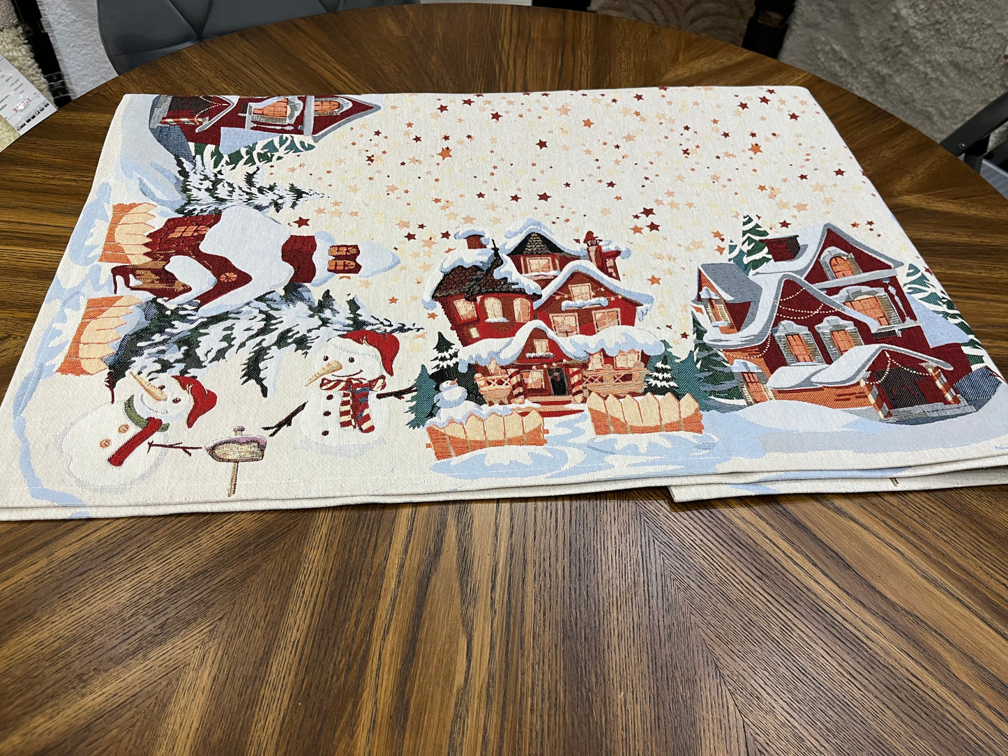 Terítő karácsonyi házikós