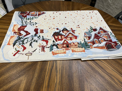 Terítő karácsonyi házikós