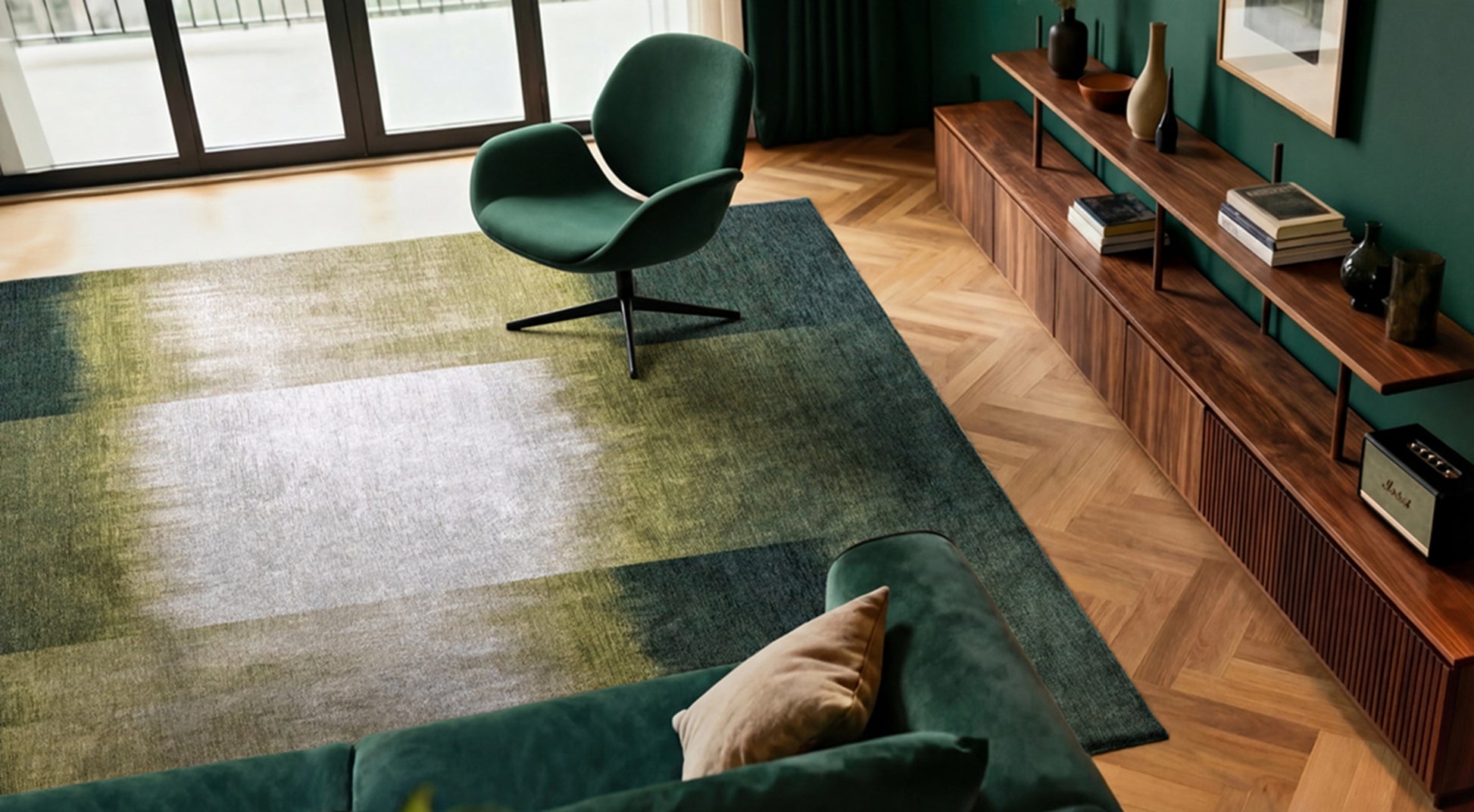 SENDAI FORESTMOOD 2071 zöld modern szőnyeg