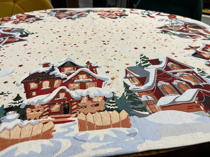 Terítő karácsonyi házikós