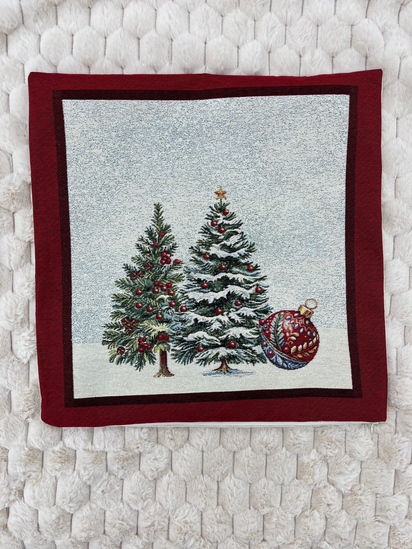 Díszpárna huzat- karácsonyi fenyő