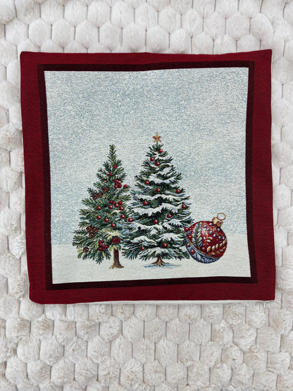 Díszpárna huzat- karácsonyi fenyő