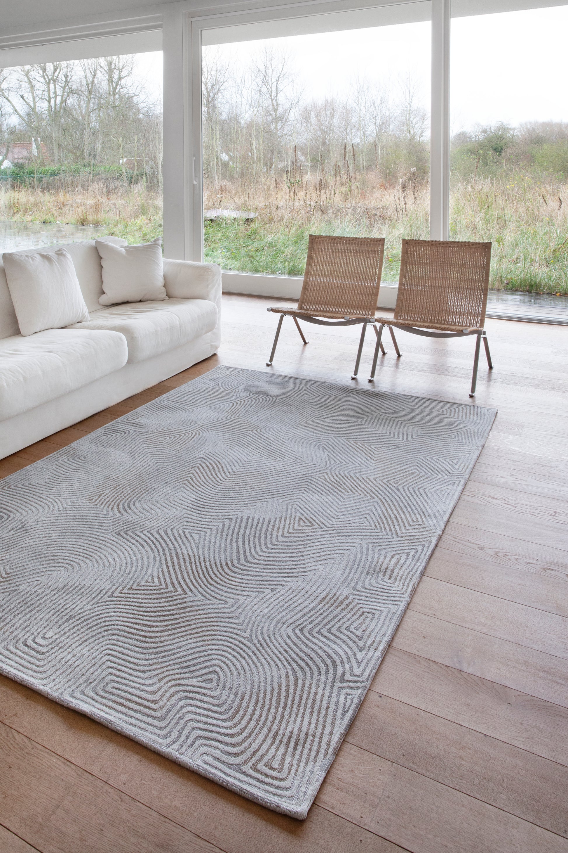 OYSTERWHITE- síkszövött modern szőnyeg 