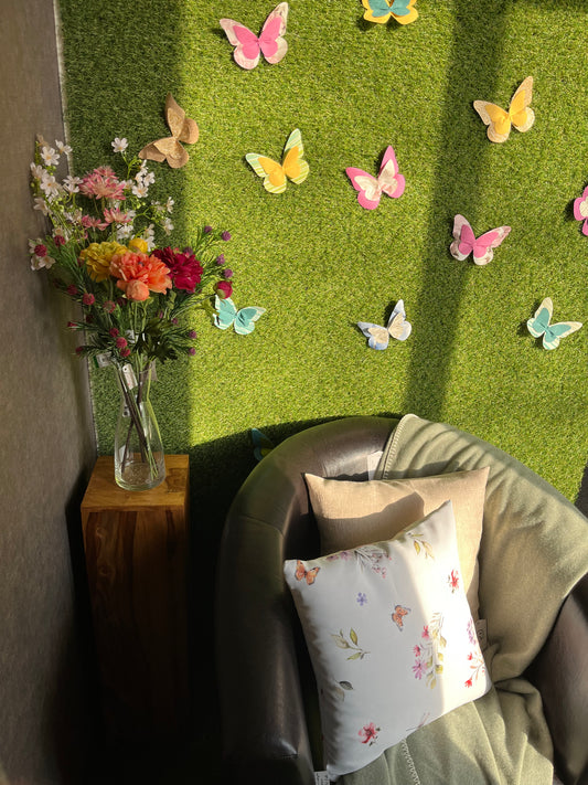 Tavaszi virágmintás Elara díszpárna huzat 40x40