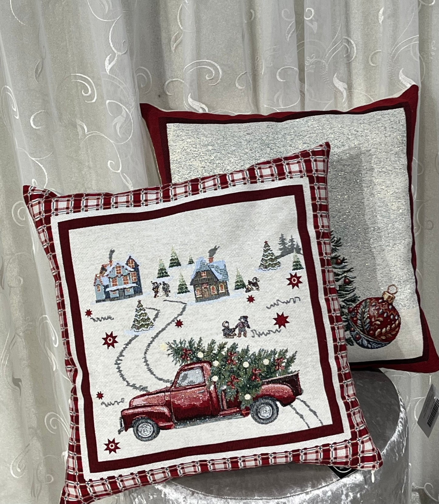 Díszpárna huzat- karácsonyi autós