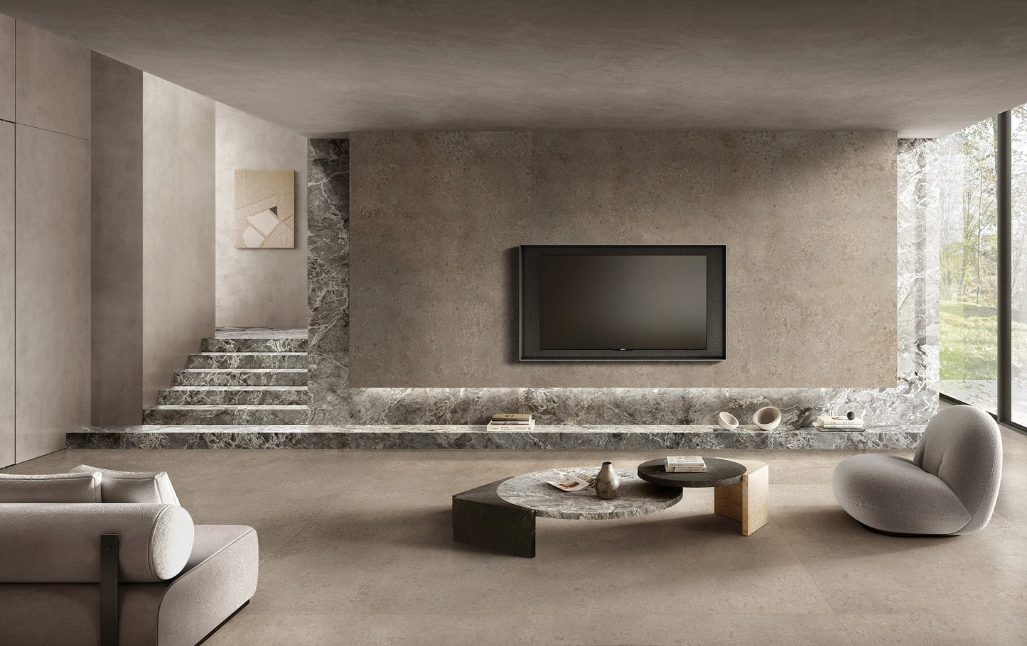 AUTHENTIC LUXE STONE JURA- 120x280- Ez a nagy csempe a Jura kő időtlen szépségét ötvözi kortárs, letisztult designnal. Meleg bézs–szürkés tónusai és finom kőzetes mintázata elegáns, nyugodt légkört teremtenek, közelebb hozva a természetet otthonába.