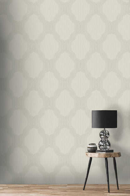 Elegáns geometrikus mintás tapéta világos