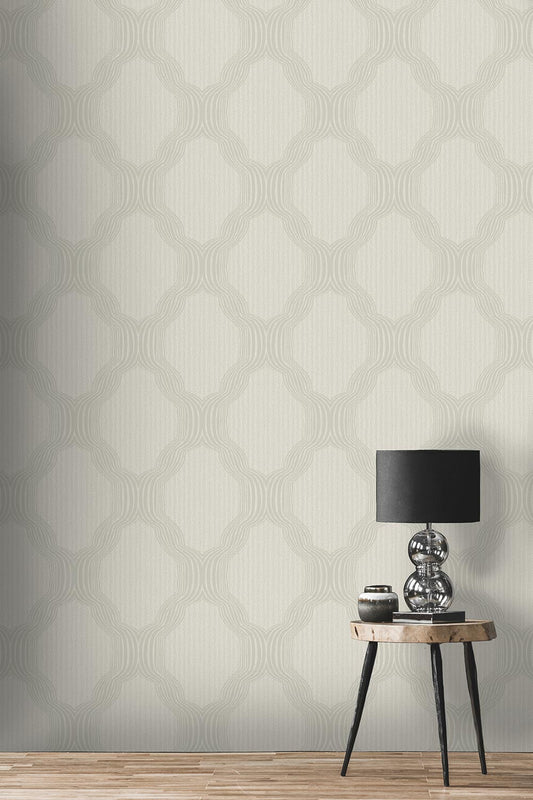 Elegáns geometrikus mintás tapéta világos