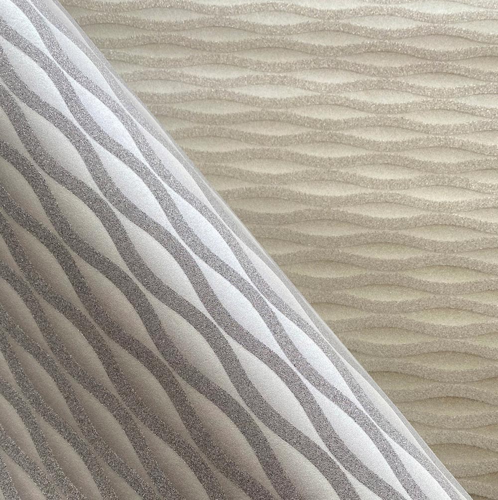 Hullámmintás strukturált tapéta beige