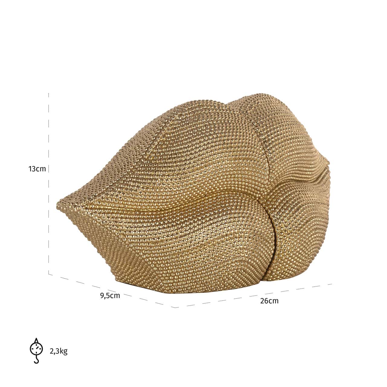 Csók arany színű könyvtámasz