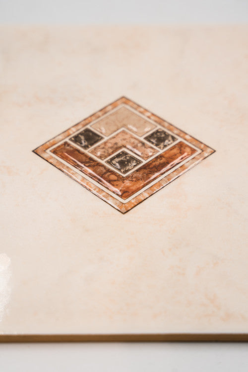 Bézs dekorcsempe/Berillo 20x25 / beige-barna