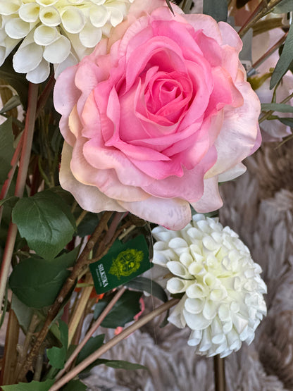 Blush Elegance – 25 szálas Silk-ka prémium dália és rózsa csokor