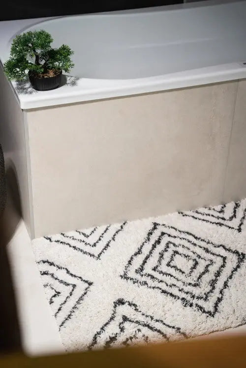 Boho nature fürdőszoba szőnyeg 55x65 / beige-barna