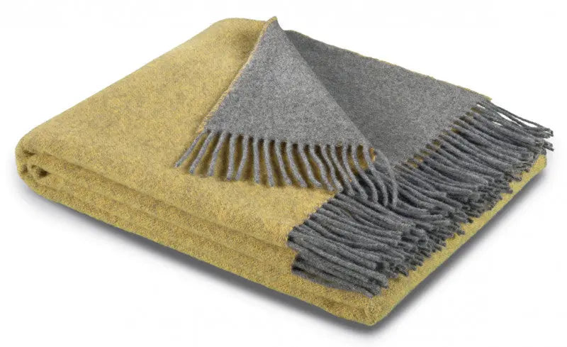 Cashmere ocker-grau pléd 130x170 / sárga-narancs