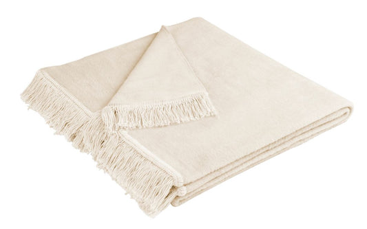 Cover Cotton S&P natúr kanapé takaró 100x200 / fehér