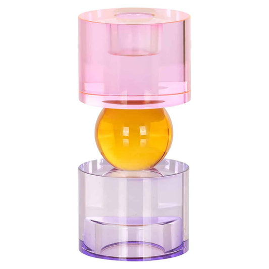 Zahra kristály gyertyatartó – rózsaszín, elegáns és dekoratív kiegészítő