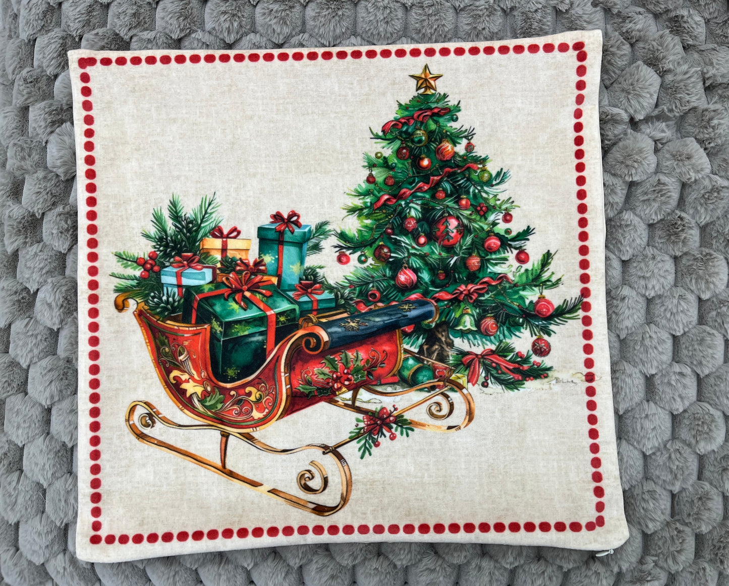 Díszpárna huzat- karácsonyi szános