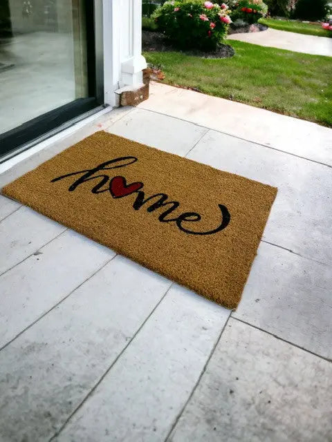 E-Coco home heart red lábtörlő 40x60 / beige-barna